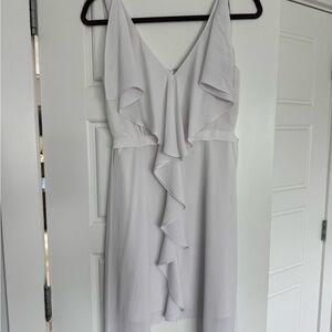 BCBGMaxAzria White Asymmetrical Ruffle Dress